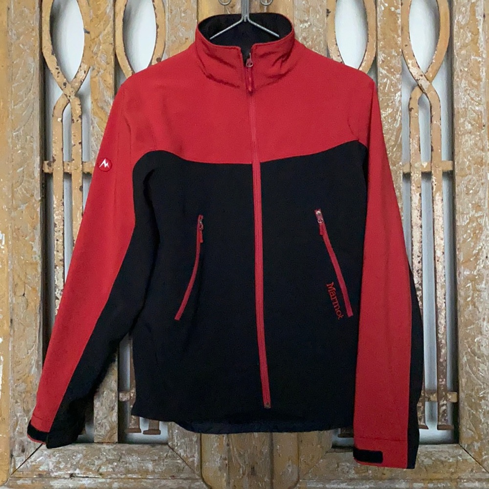 Marmot Black Red Softshell Jacket Medium - image 1